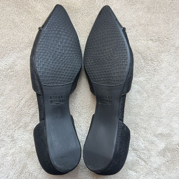 Stuart Weitzman Black Patent Leather Pointed Cap Toe D'Orsay Flat Shoes Women 6 - Picture 15 of 16